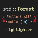 std::format placeholder highlighter